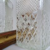 Chiselled glass whisky carafe