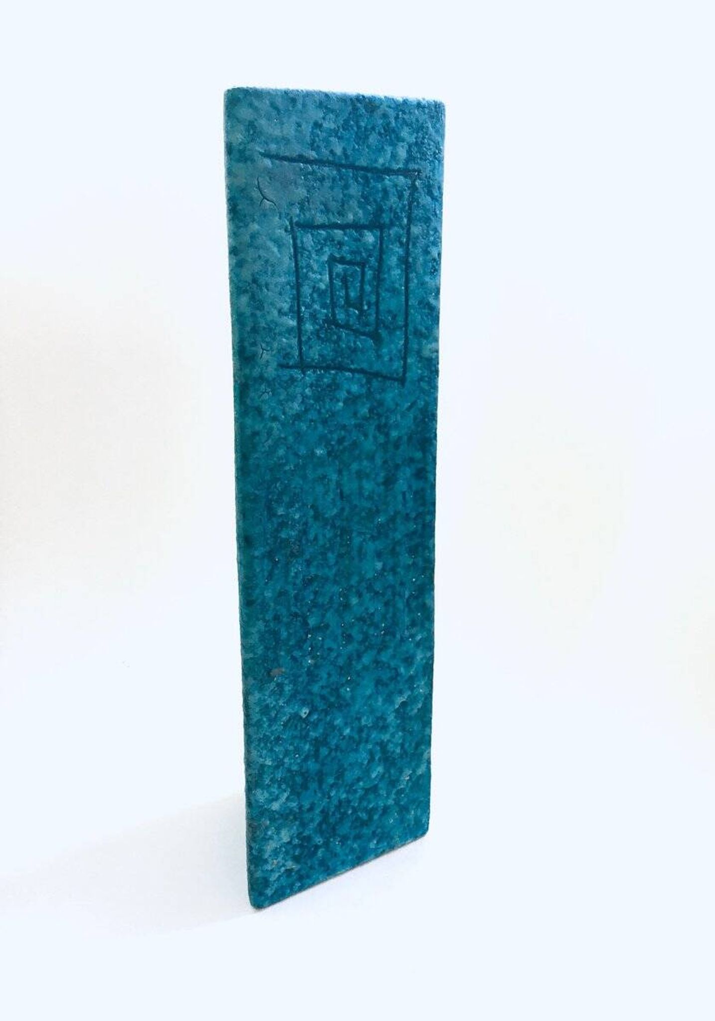 Art Ceramics Sgraffito Triangular Vase by Alvino Bagni for Raymor, 1960s