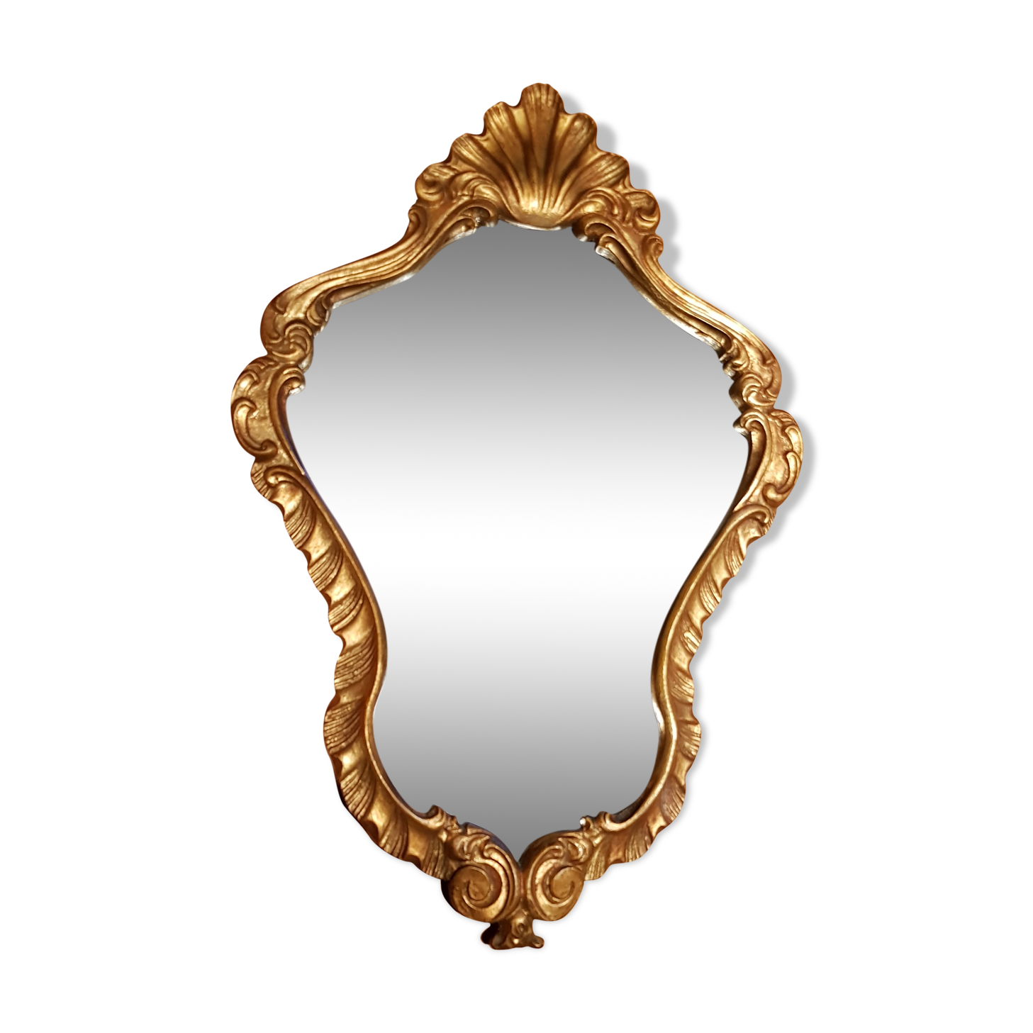 Miroir doré style rocaille 30x45cm