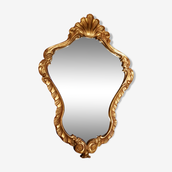 Miroir doré style rocaille 30x45cm