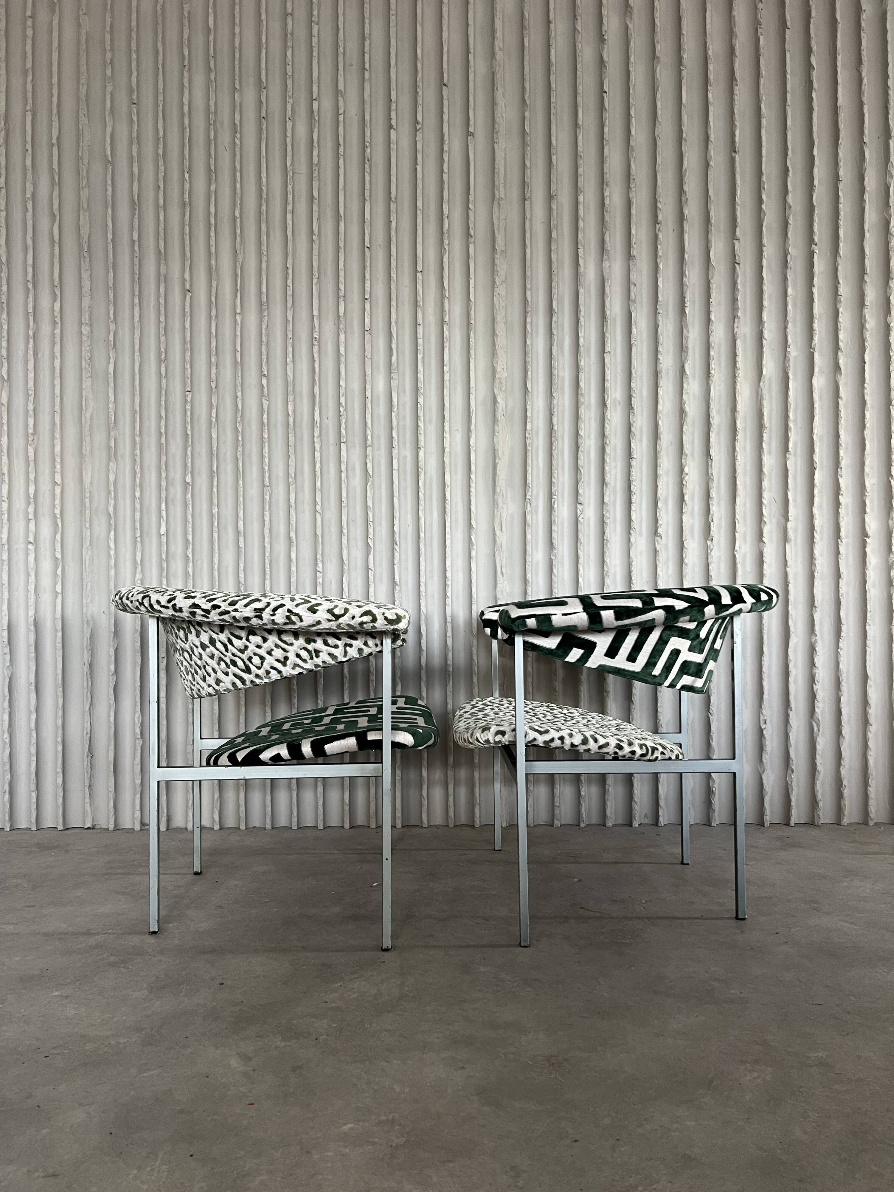 Pair of “Meander Gamma” Chairs by Rudolf Wolf — Newly Upholstered