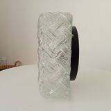 Scandinavian ceiling/wall light in structured glass from the 70s