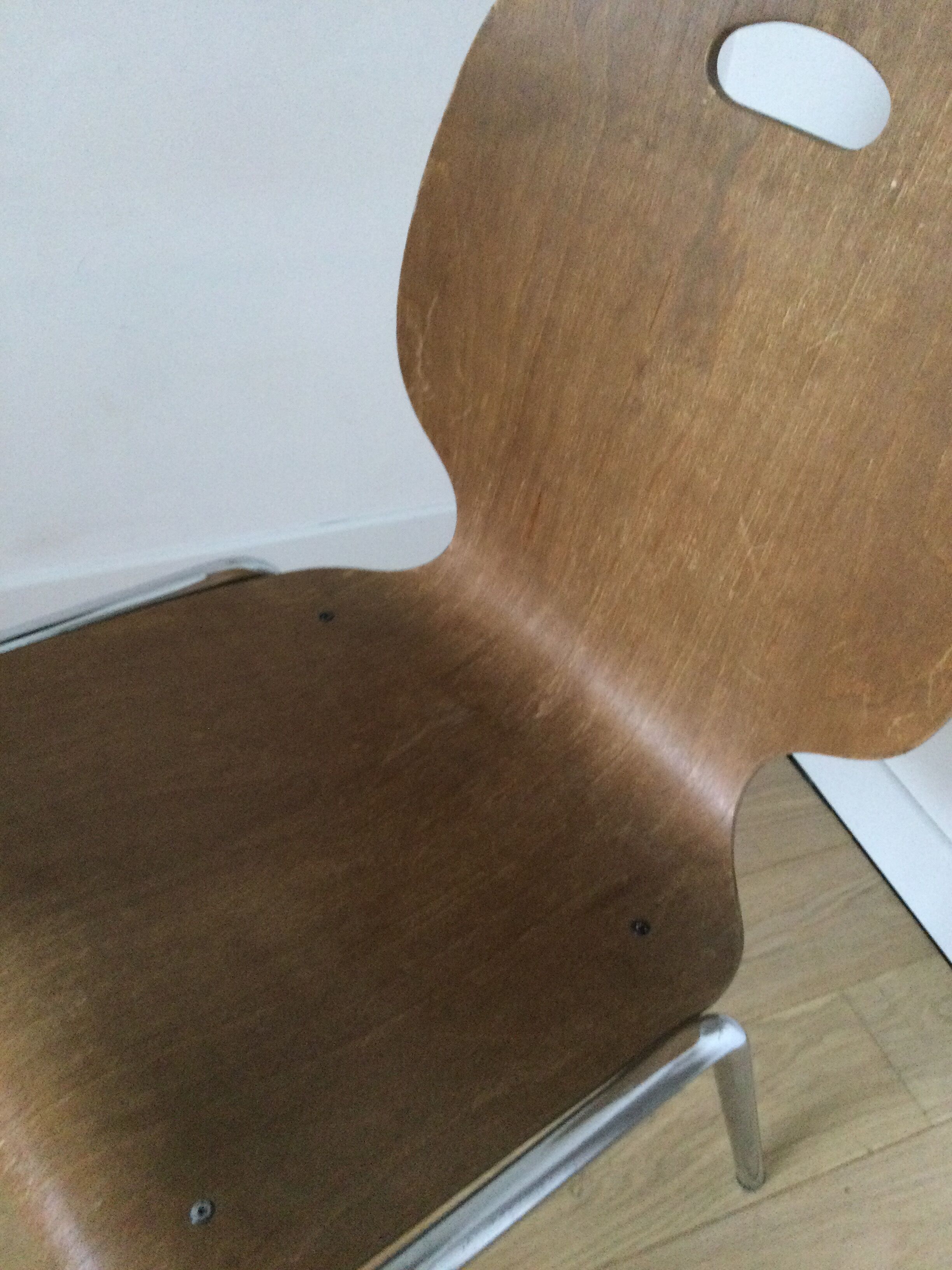 Vintage chair wood and chrome