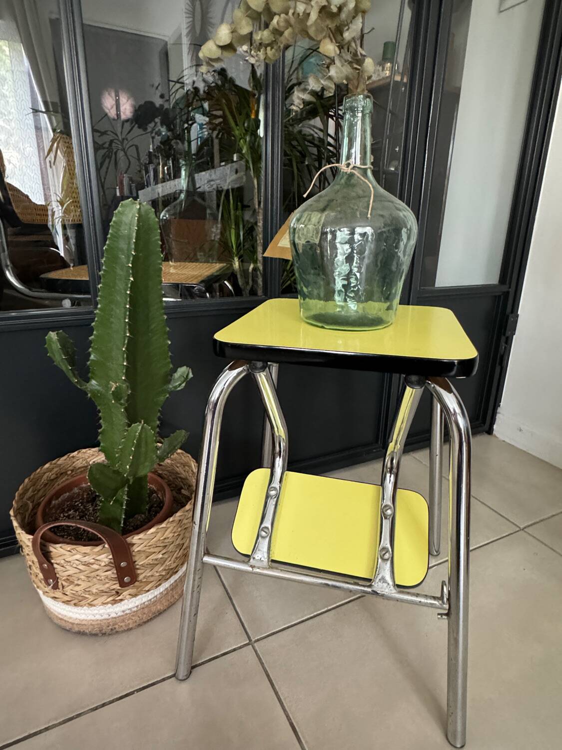 Yellow Formica step stool