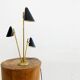 Italian three-headed brass lamp, 50s design