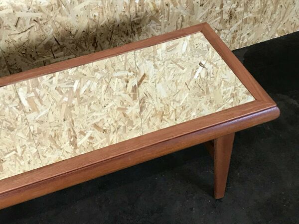 Table en teck table basse design danois avec miroir années 60