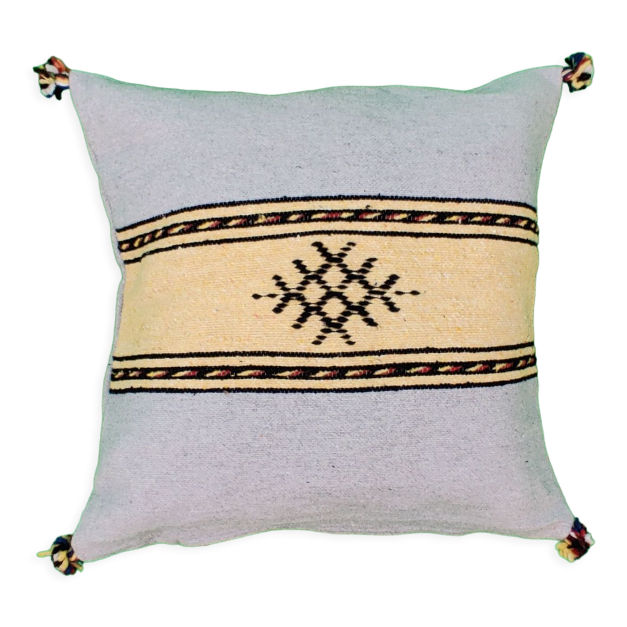 Berber cushion gray and Moroccan yellow