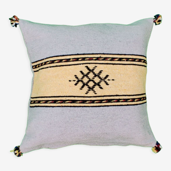 Berber cushion gray and Moroccan yellow