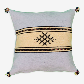 Coussin berbère gris et jaune marocain