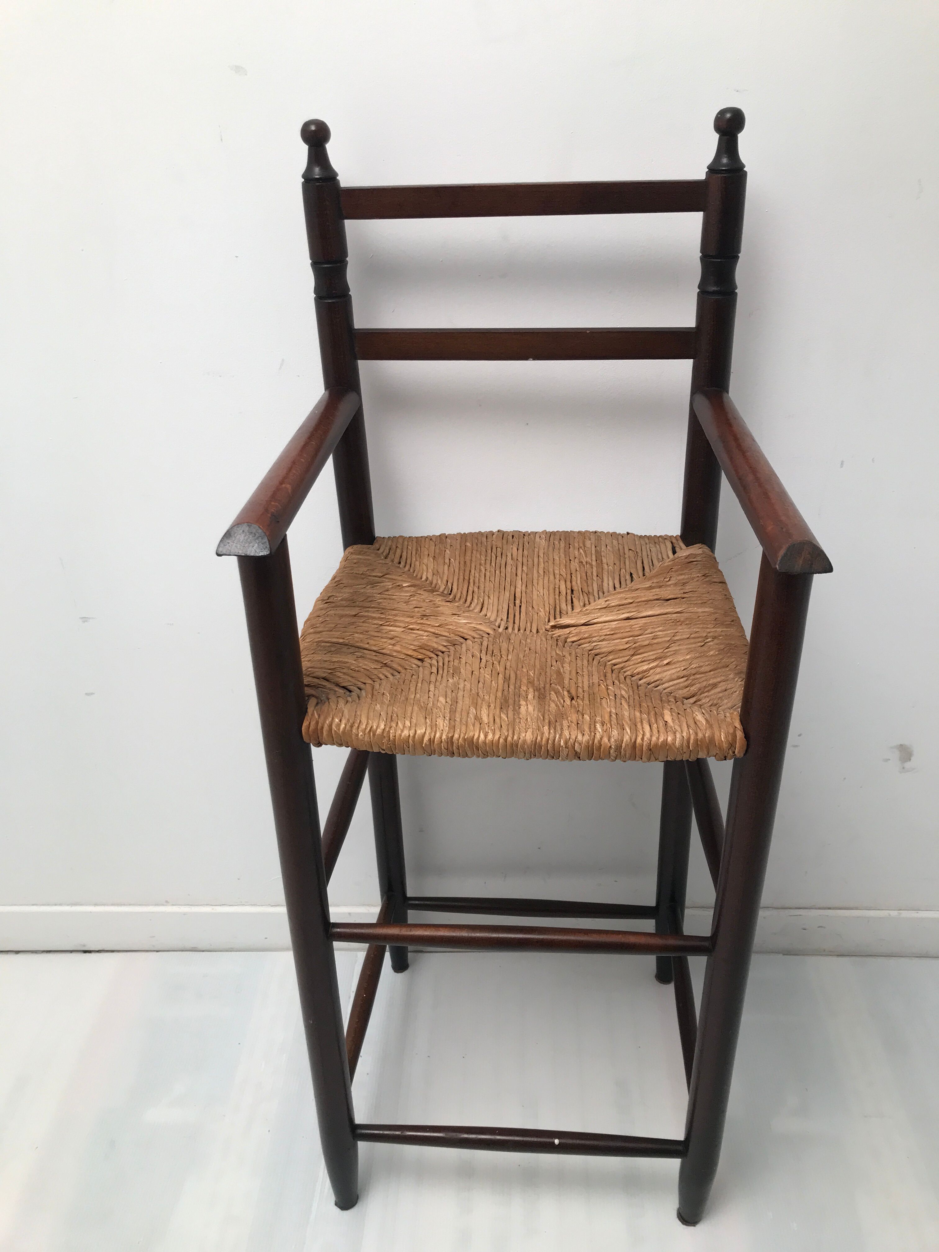 High straw chair child 50/60 years