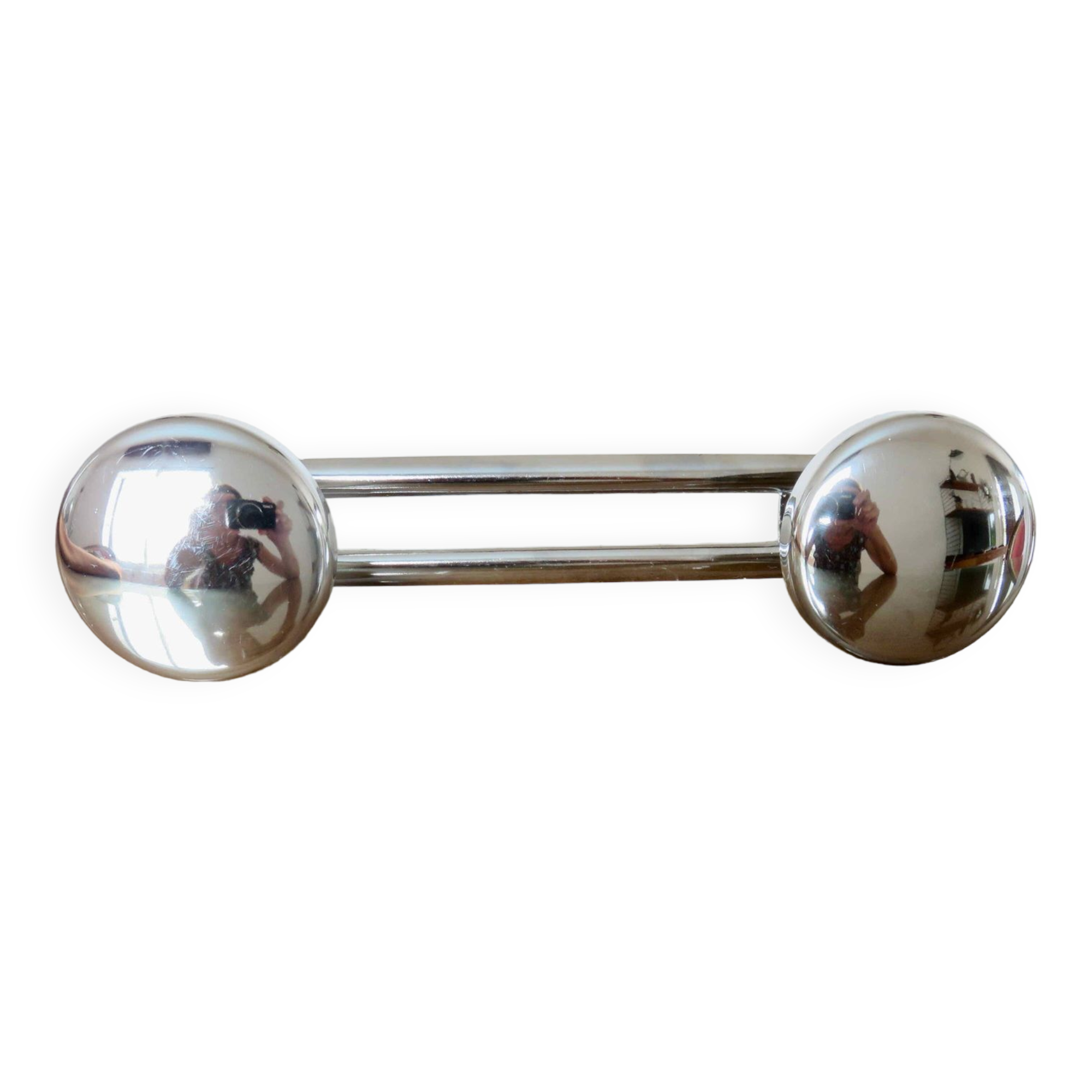 Wall coat rack in chrome metal from the 70s