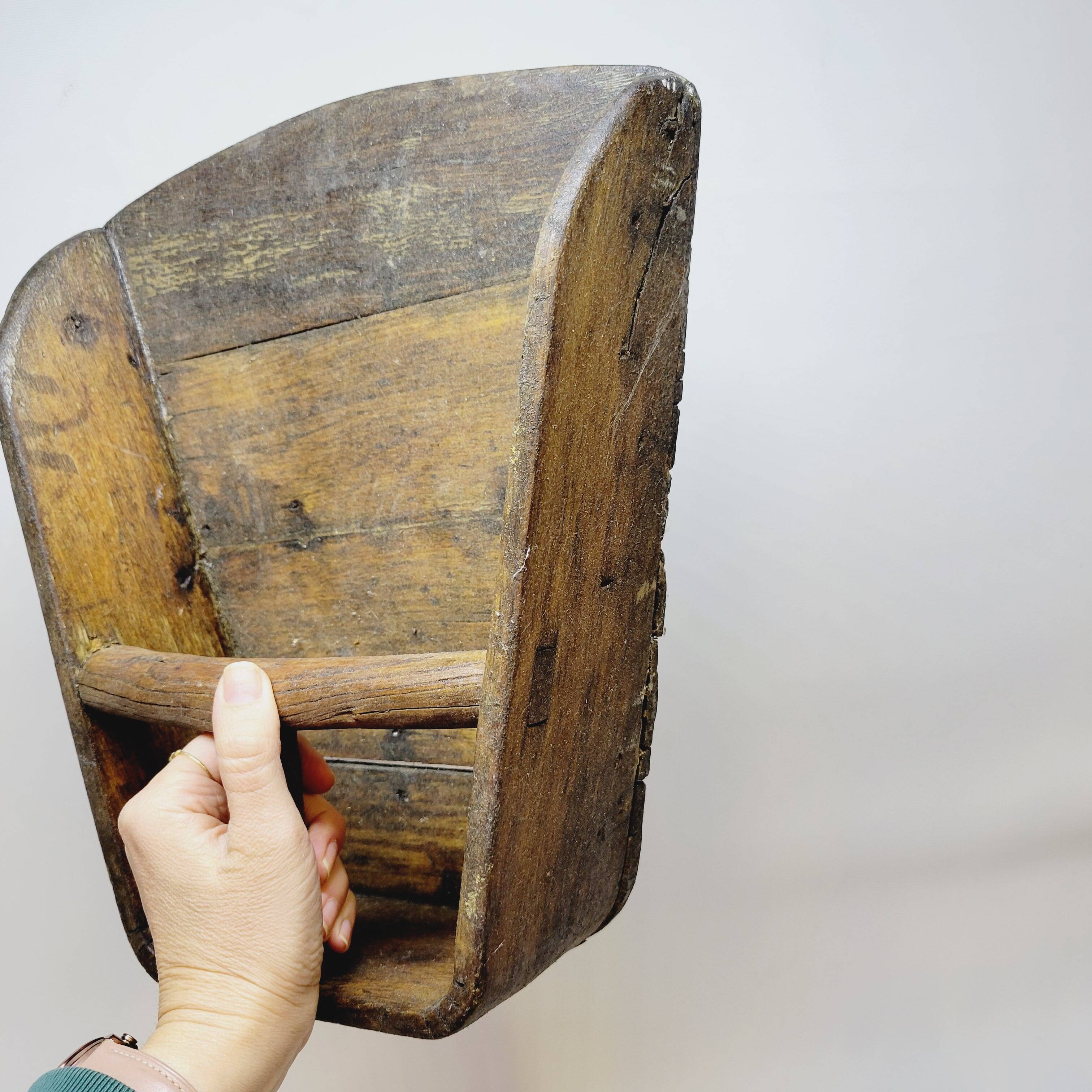 Old Chinese Grain Measure in Wood Folk Art