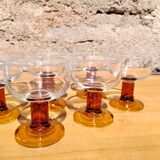 Suite of 6 cocktail glasses 70s