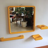 Italian space age plastic bathroom set, mirror