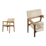 Vintage mid-century scandinavian modern oak executive chair in alcantara fabric, 1960s