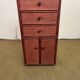 Small Chiffonier / Vintage red lacquered rattan storage unit