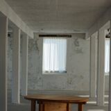 Large Danish mid-century modern dining table in pine, Tage Poulsen, 1970s.