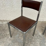 4 vintage leather/iron chairs