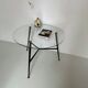 1950s Round Glass and Metal Coffee Table