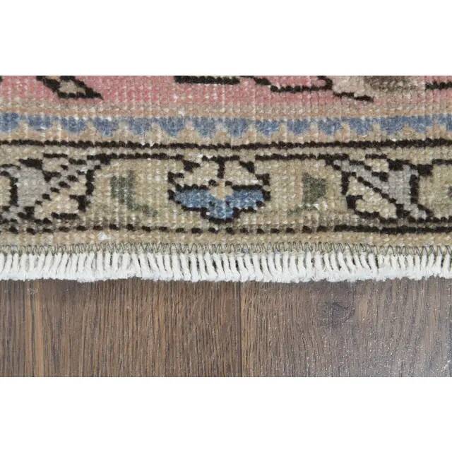 ❤1970s Vintage Persian Handmade Wool Cotton Blue Area Rug❤ 302x376