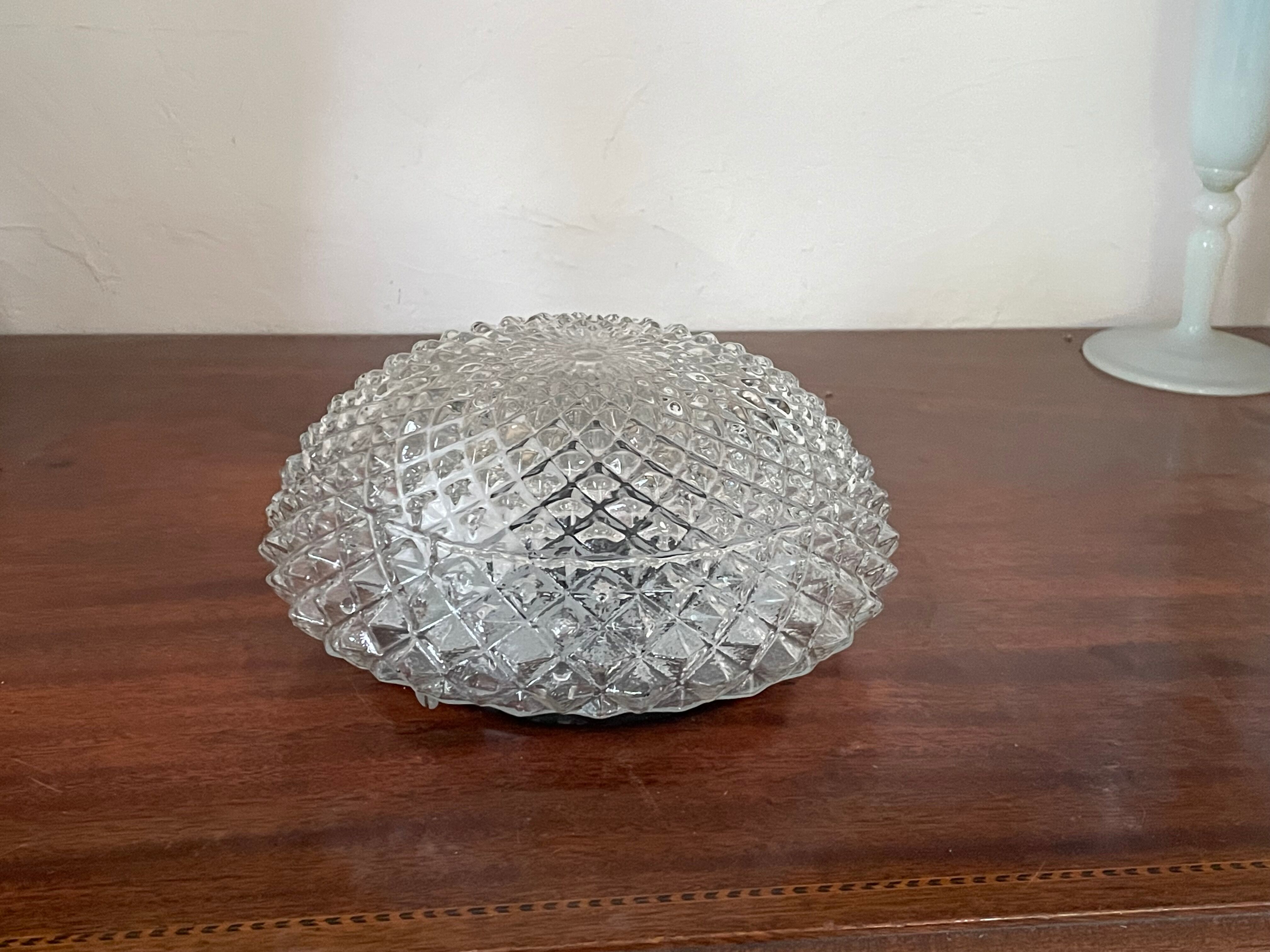 Vintage glass sea urchin ceiling lamp