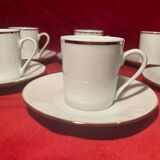 Deshoulières Limoges café service 6 cups + 6 saucers white porcelain