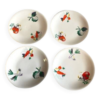 4 assiettes  légumes Lunéville – France