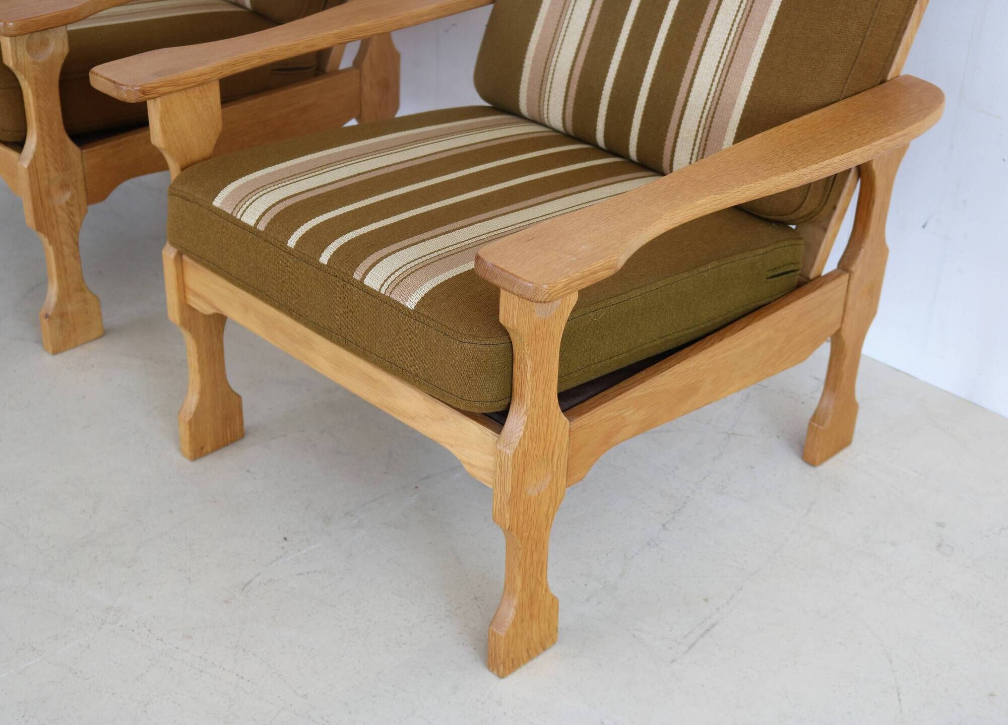 Vintage oak easy chairs |50s | danish