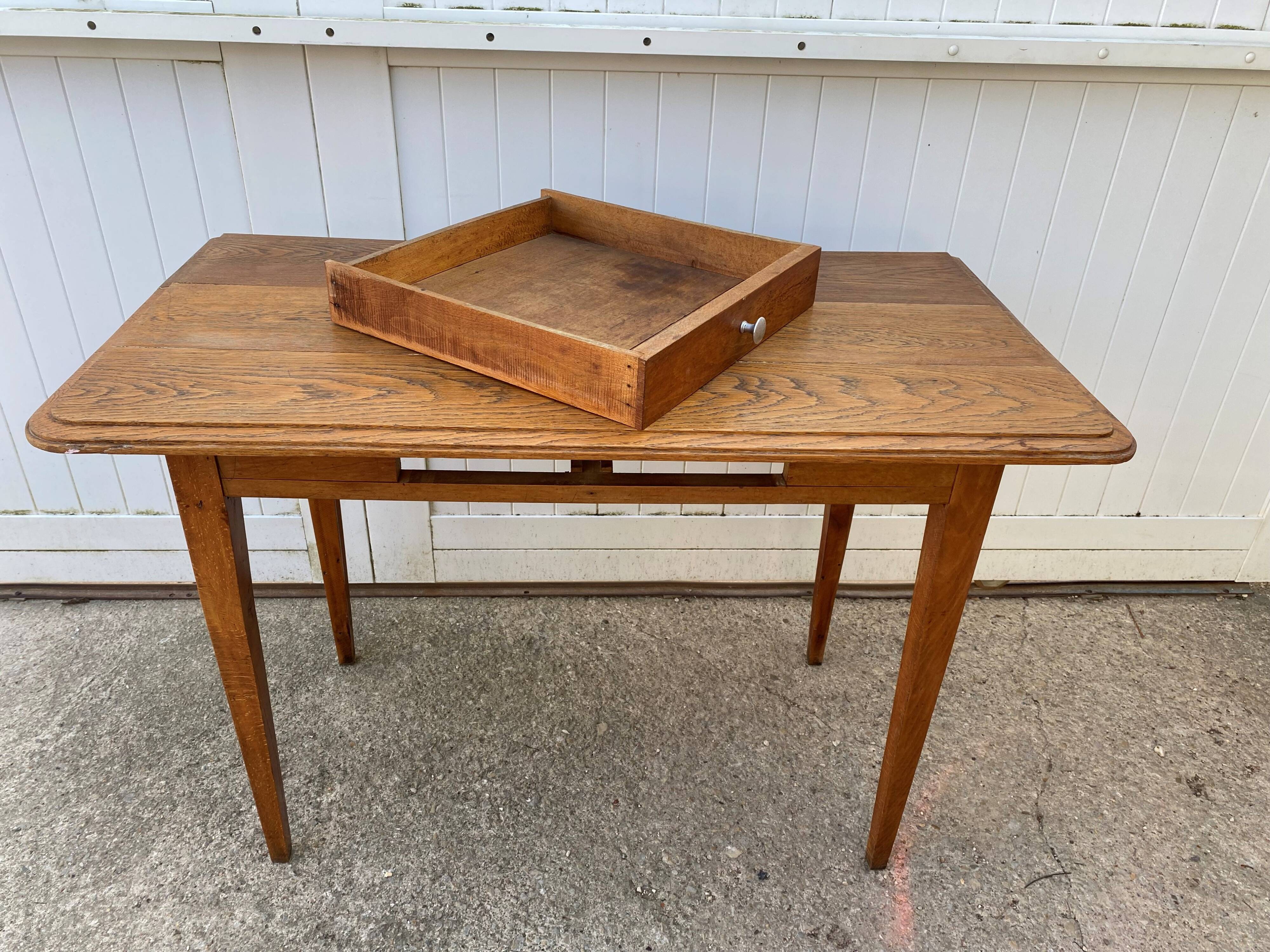 Desk with 1 drawer, oak top, 105x56cm