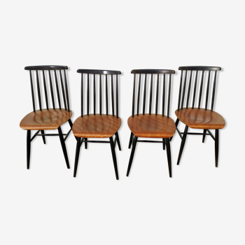 Set of 4 Scandinavian Chairs Fanett by Ilmari Tapiovaara, 60s