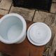 White enamelled bucket