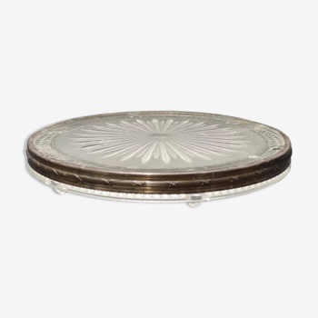 Verlys Art Deco glass and silver coaster