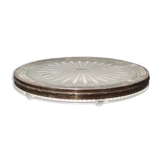 Verlys Art Deco glass and silver coaster