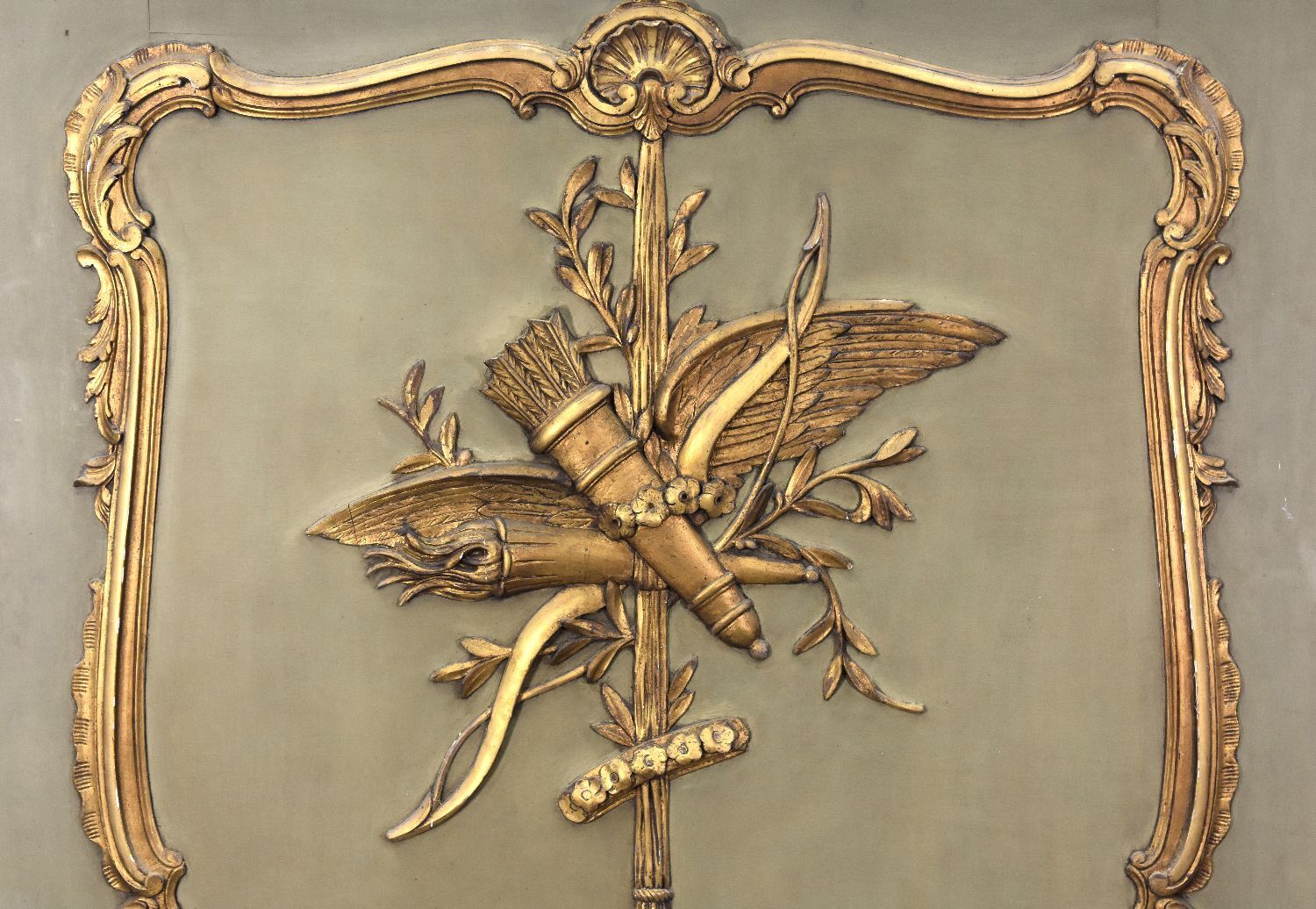 Louis XV era 1900 gilded laquered wood trumeau