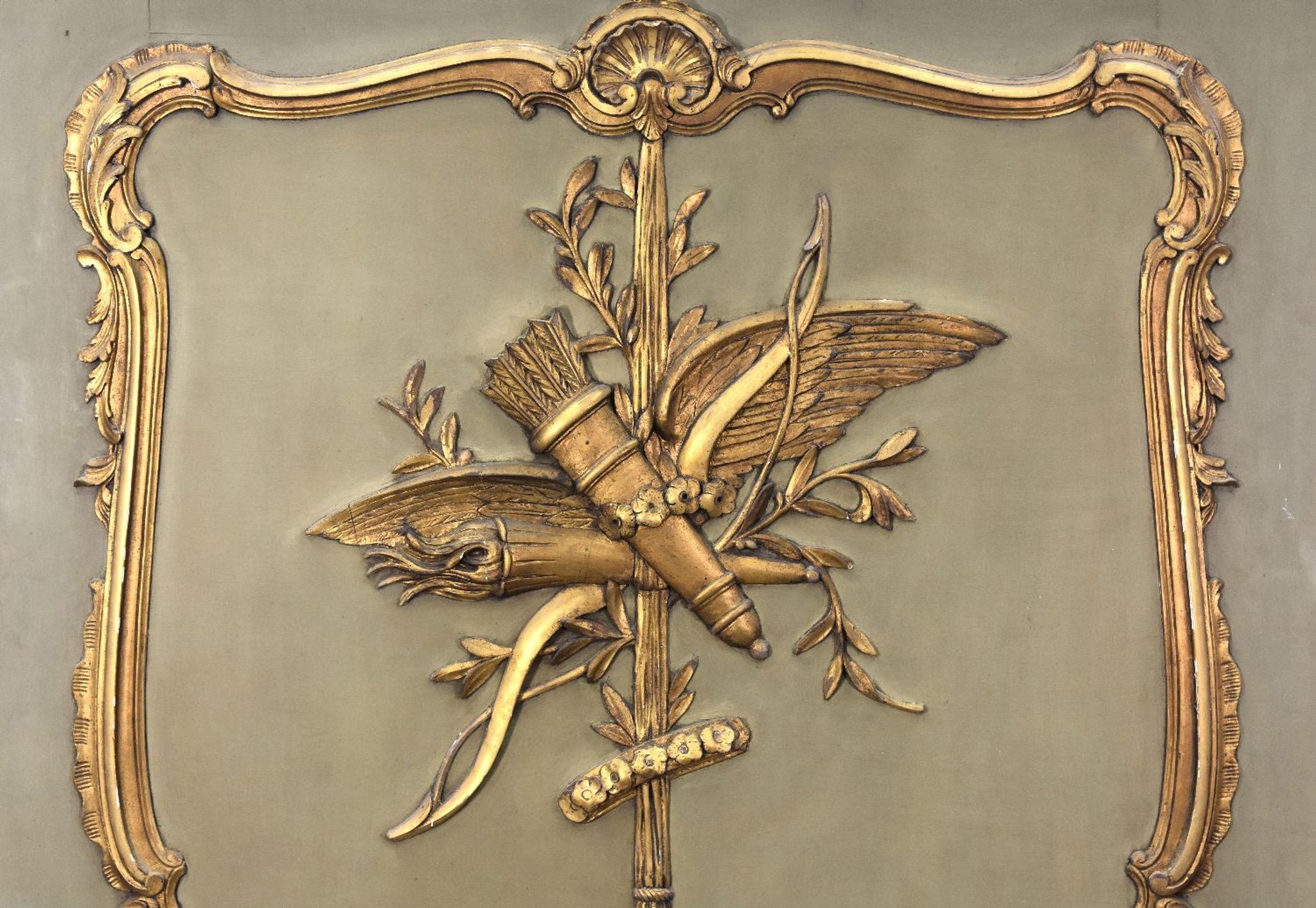 Louis XV era 1900 gilded laquered wood trumeau