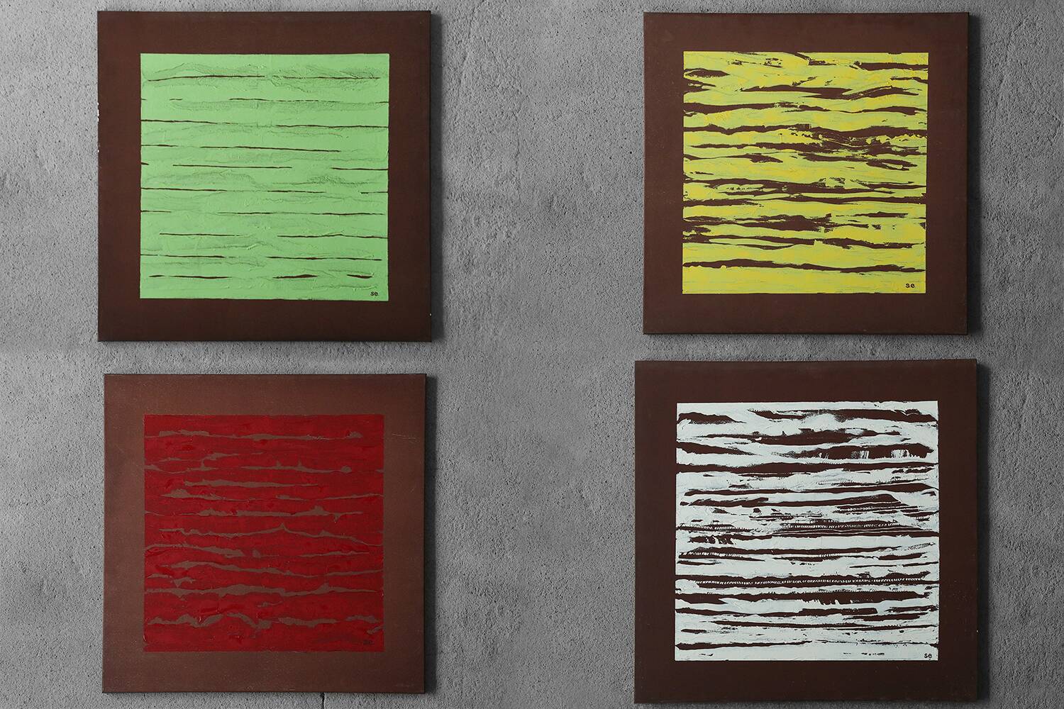 Ewa Söderström, The Four Seasons, Series of 4 oil paintings on canvas