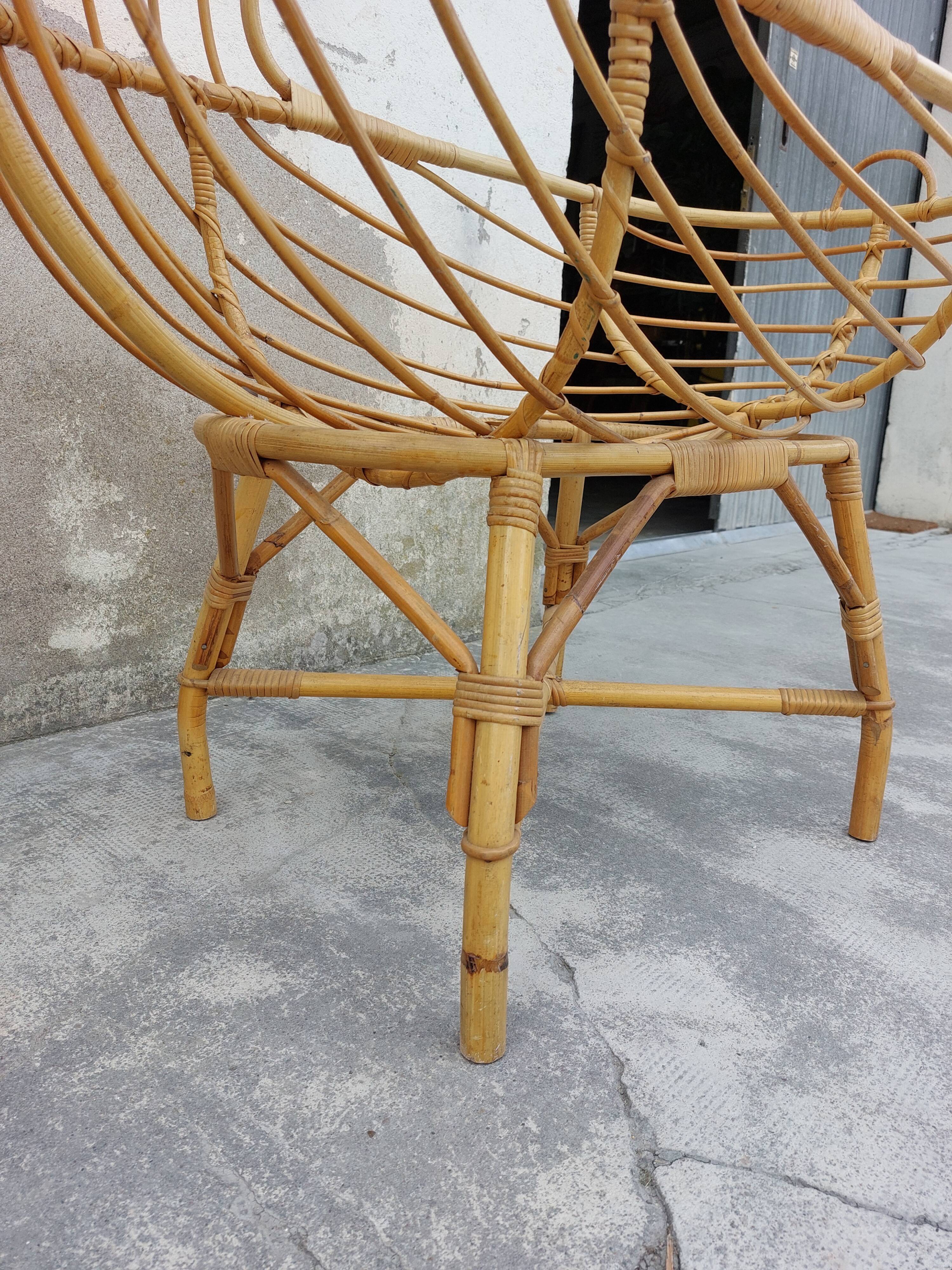 Vintage rattan cradle 1950