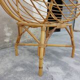 Vintage rattan cradle 1950
