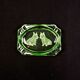 Art Deco style ashtray in uraline glass engraved with Scottish Terrier dogs
