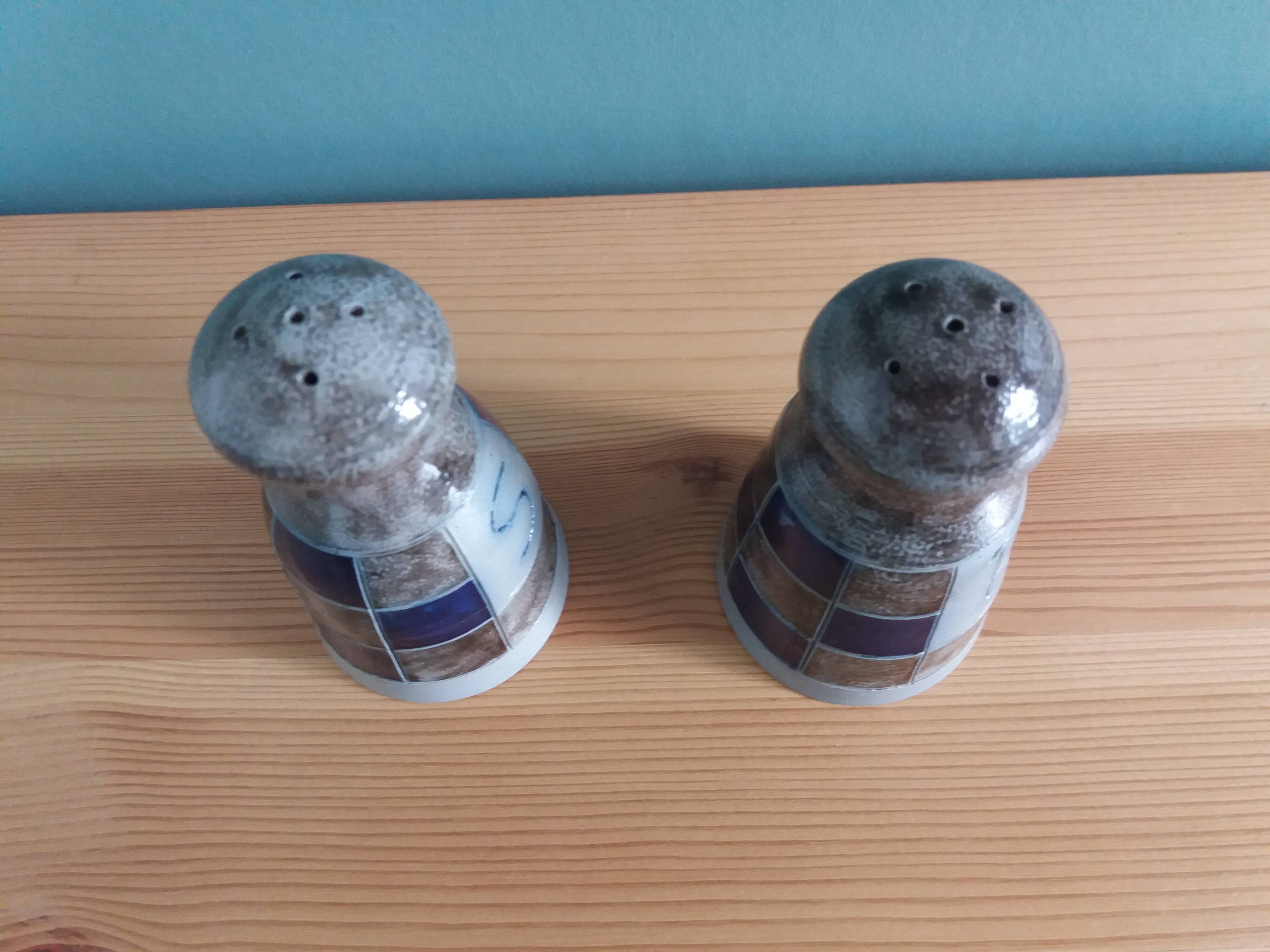 Salt and pepper shakers in Alsace stoneware