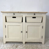 Sideboard beige light top solid wood raw
