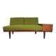 Canapé daybed teck et tissu vert olive, design Ingmar Relling édition Ekornes, 1960s