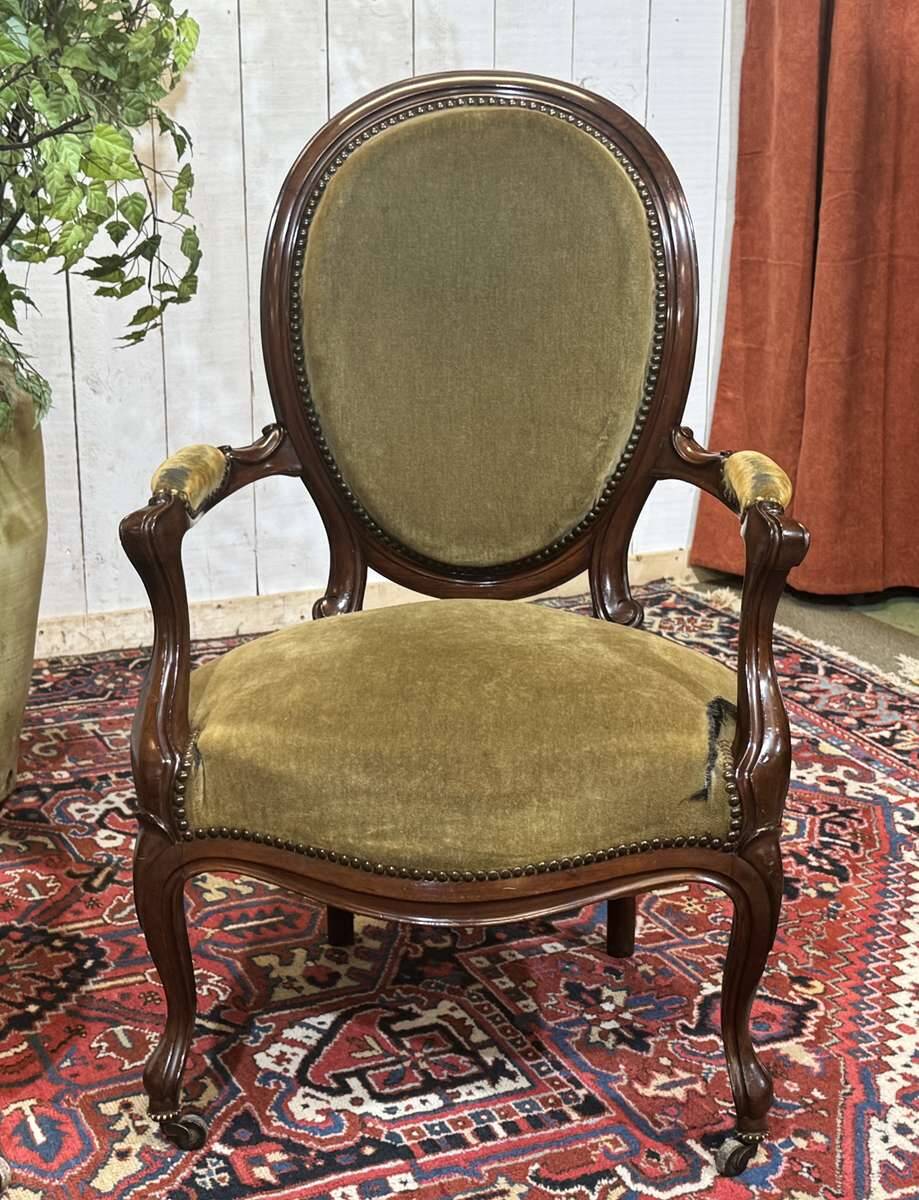 Paire de fauteuils Napoléon III XIXème en acajou