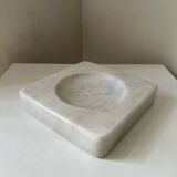 Vintage Italian hard stone white marble empty pocket