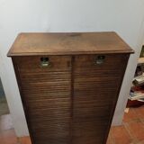 Old double curtained oak filing cabinet
