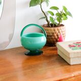 Empty pocket basket in two-tone murano glass