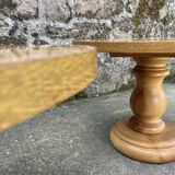 Paire de tables basses rondes, placage loupe 1980