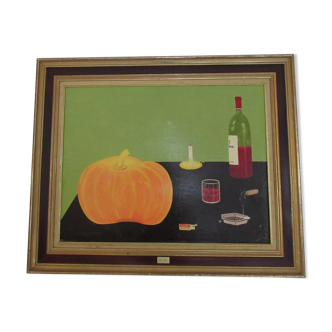 Oil on linen still life vintage g