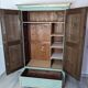 19th century painted wooden bedroom wardrobe