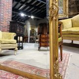 Napoleon III period fireplace mirror in gilded louis XV style wood